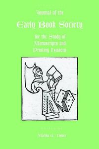 Cover image for Journal of the Early Book Society Vol 8