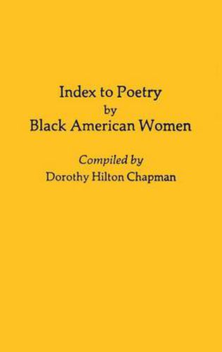 Cover image for Index to Poetry by Black American Women