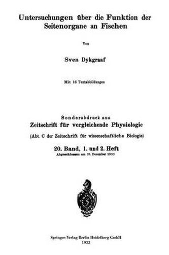 Cover image for Untersuchungen UEber Die Funktion Der Seitenorgane an Fischen