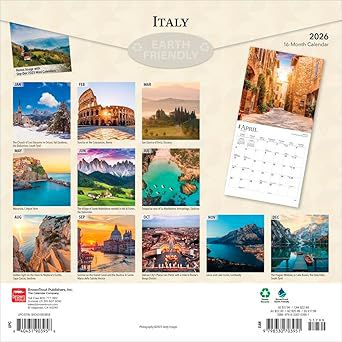 Italy 2026 Wall Calendar  