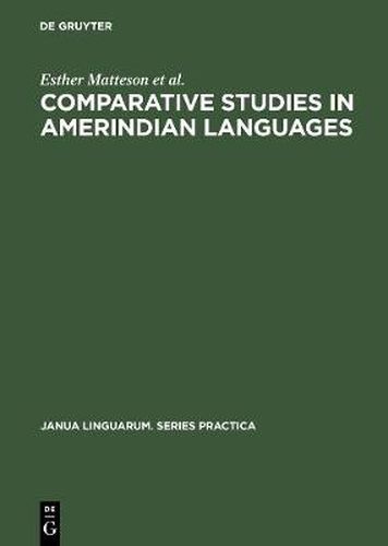 Cover image for Comparative Studies in Amerindian Languages