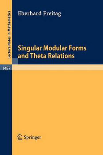 Cover image for Singular Modular Forms and Theta Relations