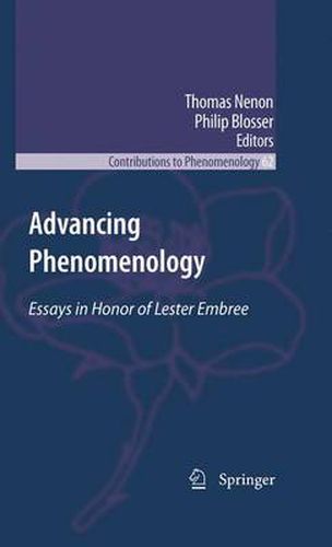 Cover image for Advancing Phenomenology: Essays in Honor of Lester Embree