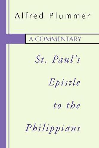 Cover image for A Commentary on St. Paul's Epistle to the Philippians