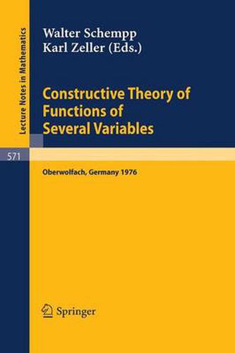 Constructive Theory of Functions of Several Variables: Proceedings of a Conference Held at Oberwolfach, April 25 - May 1, 1976