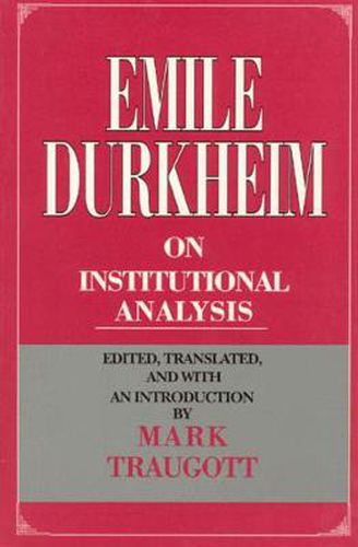 Cover image for On Institutional Analysis