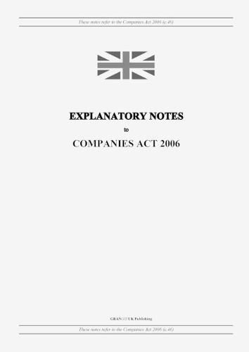 Cover image for Explanatory Notes to Companies Act 2006