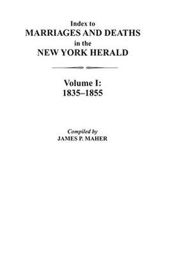 Cover image for Index to Marriages and Deaths in the New York Herald