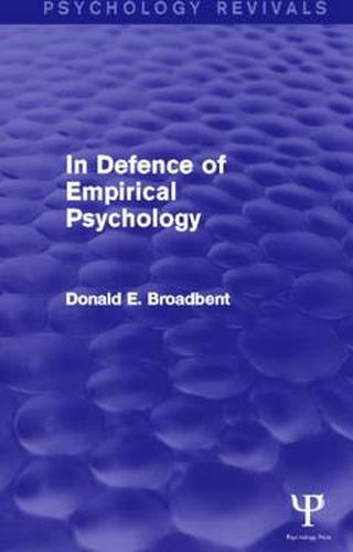 Cover image for In Defence of Empirical Psychology: Psychology Revivals