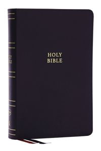 Cover image for NKJV, Single-Column Reference Bible, Verse-by-verse, Black Bonded Leather, Red Letter, Comfort Print