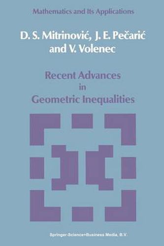 Cover image for Recent Advances in Geometric Inequalities