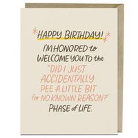 Cover image for 6-Pack Em & Friends Accidentally Pee Years Old Birthday Cards