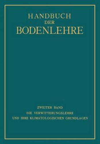 Cover image for Die Verwitterungslehre Und Ihre Klimatologischen Grundlagen