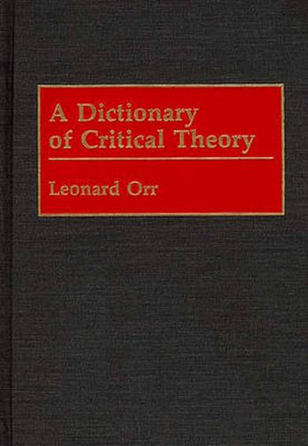 Cover image for A Dictionary of Critical Theory