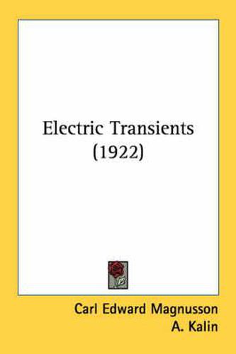 Cover image for Electric Transients (1922)