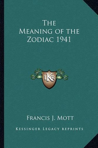 Cover image for The Meaning of the Zodiac 1941