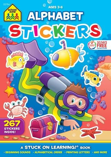 Cover image for School Zone Alphabet Stickers Workbook