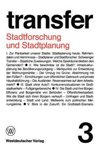 Cover image for Stadtforschung und Stadtplanung