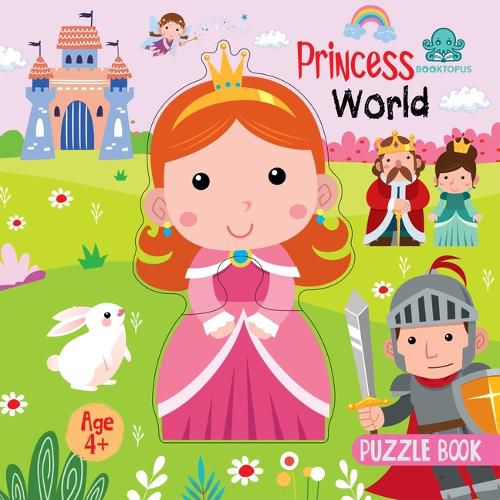 Cover image for Booktopus Square Puzzle Board Book - Princess World Learning Puzzle with Easy Grip Pieces - Educational Toys for Kids 4+ Years - Motor Skil
