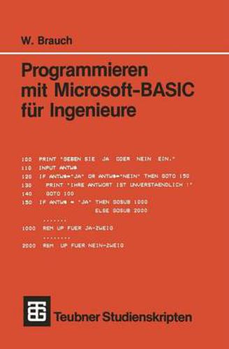 Cover image for Programmieren Mit Microsoft-Basic Fur Ingenieure