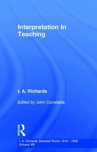 Cover image for Interpretation In Teaching V 8