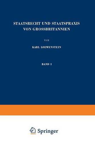 Cover image for Staatsrecht Und Staatspraxis Von Grossbritannien: Parlament - Regierung - Parteien