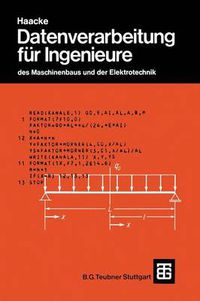 Cover image for Datenverarbeitung Fur Ingenieure: Des Maschinenbaus Und Der Elektrotechnik