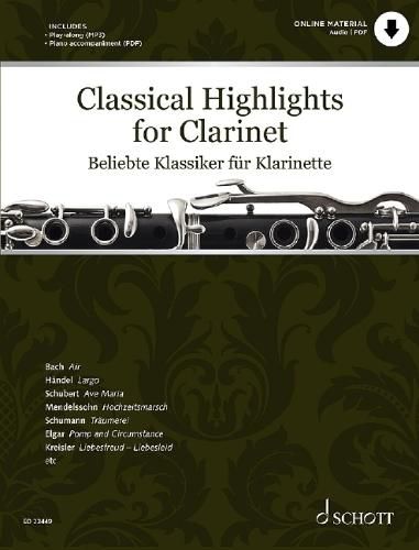 Cover image for Classical Highlights for Clarinet Arranged for Clarinet and Piano (Via PDF Download)