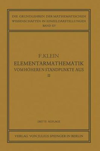 Cover image for Elementarmathematik Vom Hoeheren Standpunkte Aus, II: Geometrie