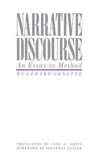 Cover image for Narrative Discourse: An Essay in Method