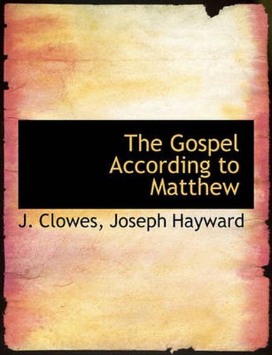 Cover image for The Gospel According to Matthew