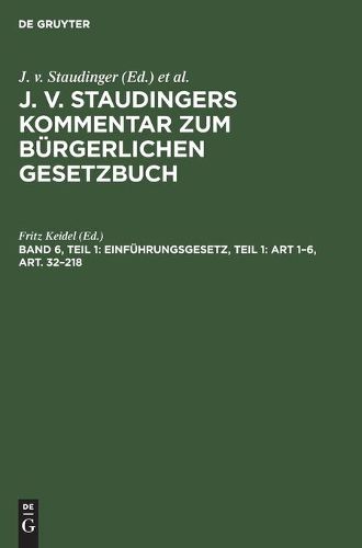 Cover image for Einfuhrungsgesetz, Teil 1: Art 1-6, Art. 32-218