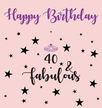 Cover image for Happy 40 Birthday Party Guest Book (Girl), Birthday Guest Book, Keepsake, Birthday Gift, Wishes, Gift Log, 40 & Fabulous, Comments and Memories.