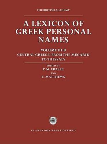 Cover image for A Lexicon of Greek Personal Names