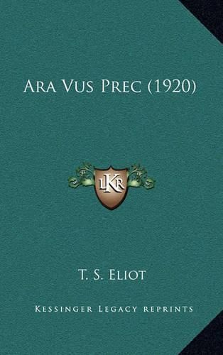 Cover image for Ara Vus Prec (1920)