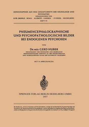 Cover image for Pneumencephalographische Und Psychopathologische Bilder Bei Endogenen Psychosen