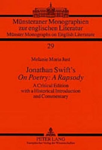 Cover image for Jonathan Swift's  On Poetry: A Rapsody: A Critical Edition with a Historical Introduction and Commentary