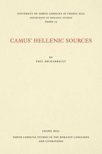 Cover image for Camus' Hellenic Sources