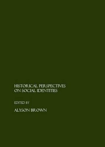 Cover image for Historical Perspectives on Social Identities