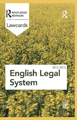 Cover image for English Legal System Lawcards 2012-2013