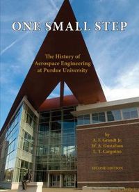 Cover image for One Small Step: The History of Aerospace Engineering at Purdue University