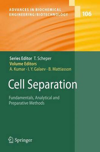 Cover image for Cell Separation: Fundamentals, Analytical and Preparative Methods