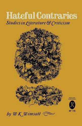 Cover image for Hateful Contraries: Studies in Literature and Criticism