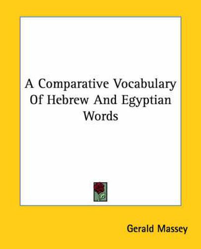 Cover image for A Comparative Vocabulary of Hebrew and Egyptian Words