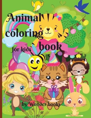 Cover image for Animal coloring book for kids: Funny coloring book with friendly animals for kids