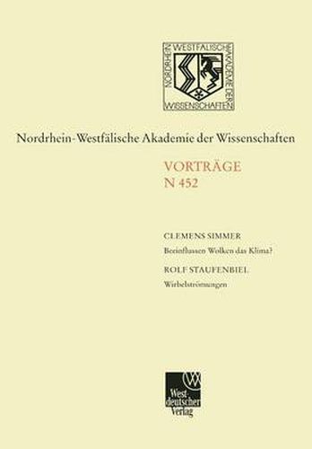 Cover image for Beeinflussen Wolken Das Klima?. Wirbelstroemungen: 438. Sitzung Am 3. Juni 1998 in Dusseldorf