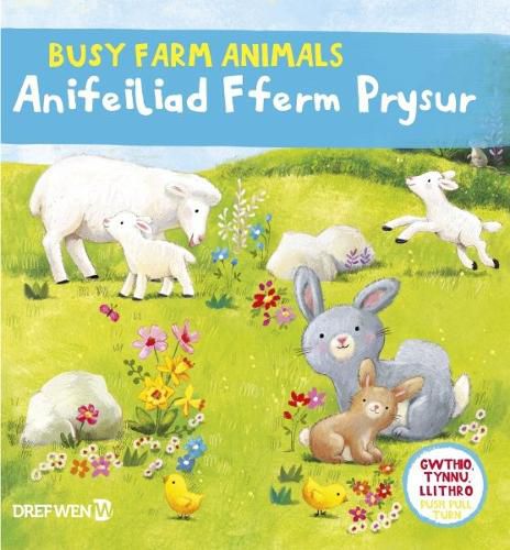 Cover image for Cyfres Gwthio, Tynnu, Llithro: Anifeiliad Fferm Prysur / Busy Farm Animals