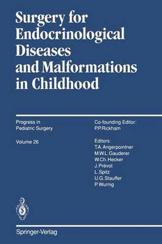 Cover image for Surgery for Endocrinological Diseases and Malformations in Childhood