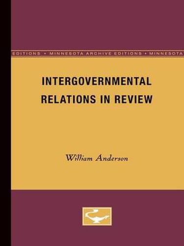Cover image for Intergovernmental Relations in Review