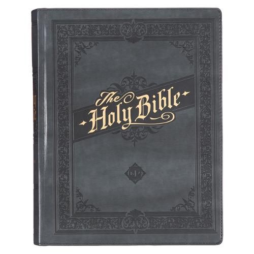 Cover image for KJV Holy Bible, Large Print Note-Taking Bible, Faux Leather Hardcover - King James Version, Gray